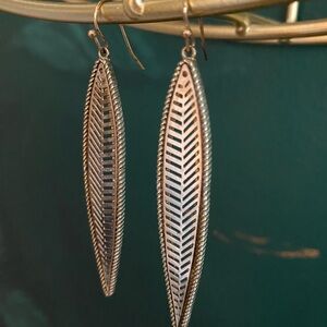 Mixed Metal Leaf Earrings